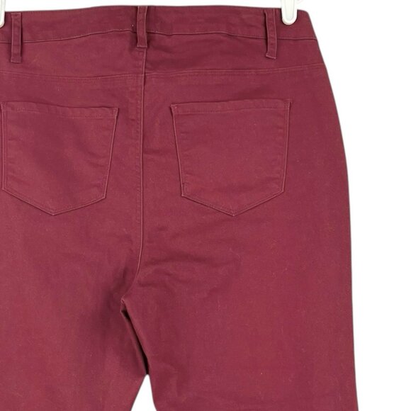 Jessica London Women's Stretch, Burgundy Denim Jeans Size 16W Mid Rise Regular - Picture 6 of 12